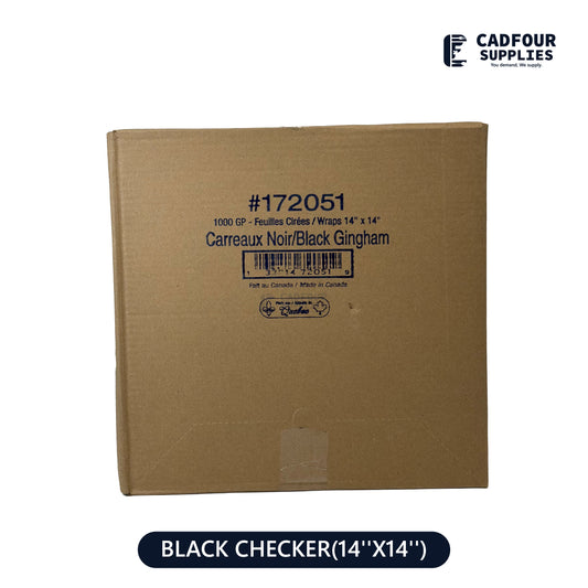 14x14 Black Checker Wrap Paper