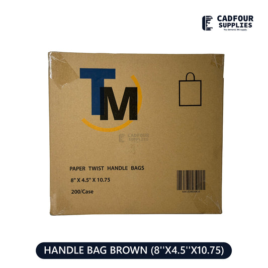 8x4.5x10.75 Paper Bag Brown With Handle