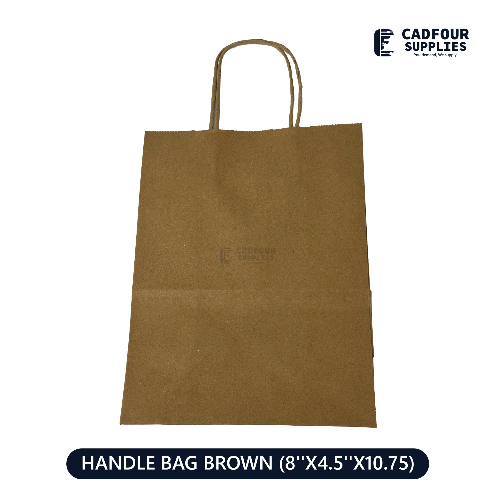 8x4.5x10.75 Paper Bag Brown With Handle