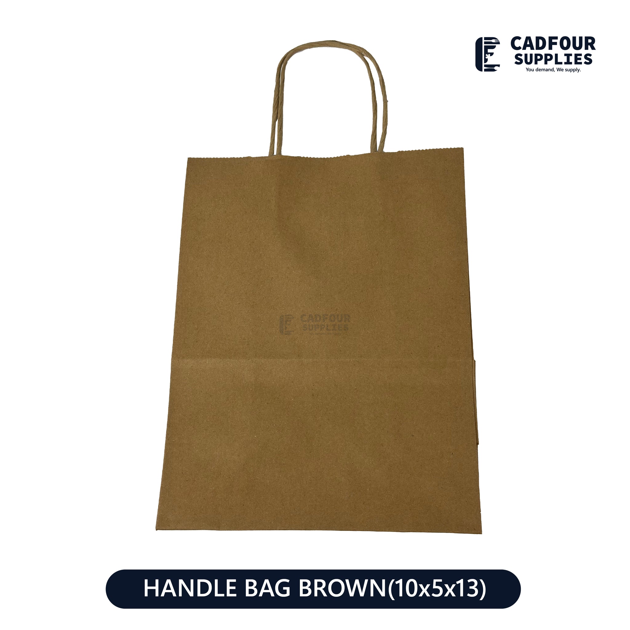 10x5x13 Paper Bag Brown With Handle