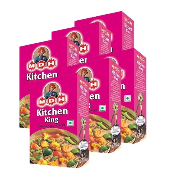 Stock up with the MDH Kitchen King 6-Pack (6x100g). The ultimate all-purpose Indian spice blend for curries and vegetables. Authentic flavor &amp; bulk savings. Buy now!