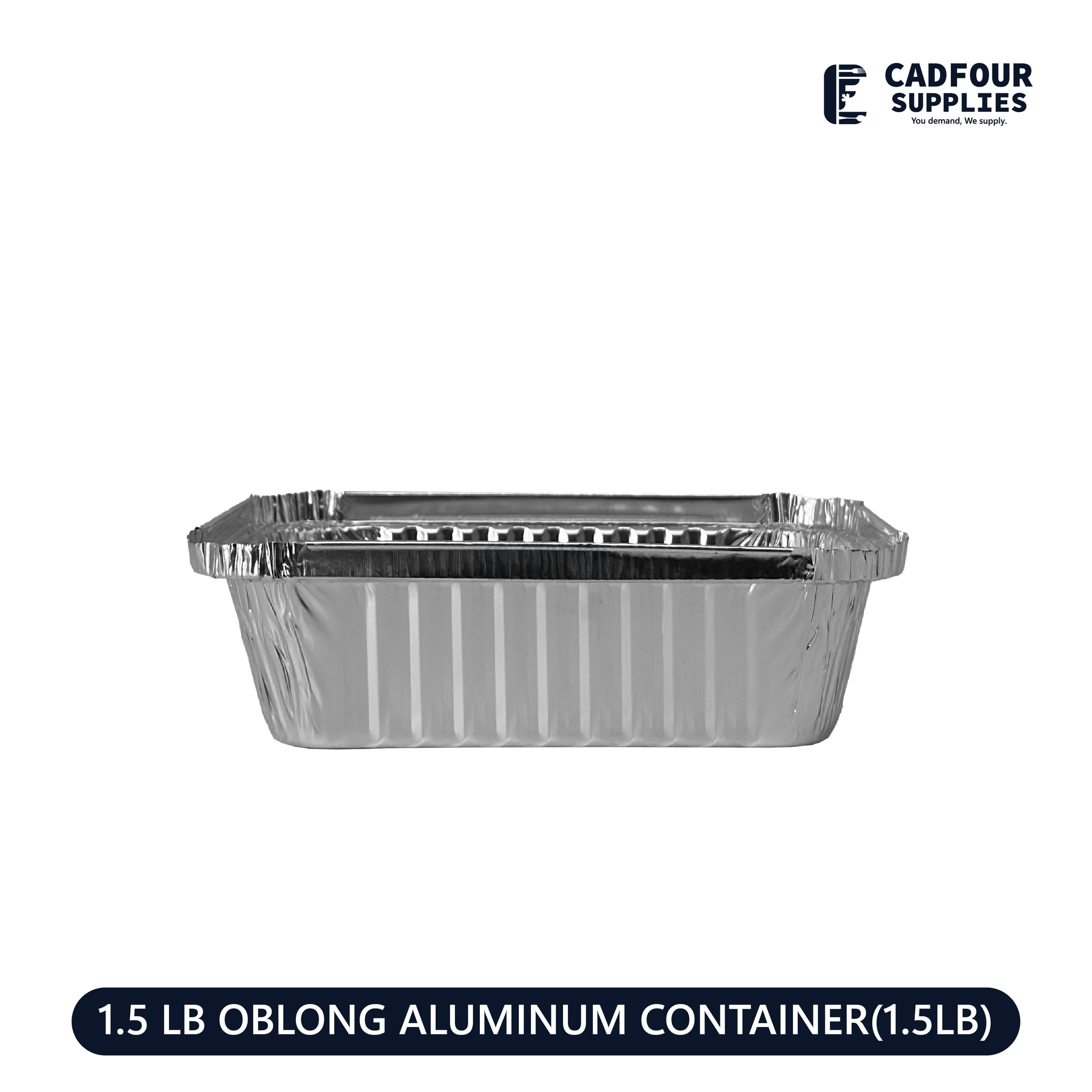 1 1/2 lb Deep Oblong Aluminum Foil Rectangle Containers PPP