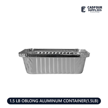 1 1/2 lb Deep Oblong Aluminum Foil Rectangle Containers PPP