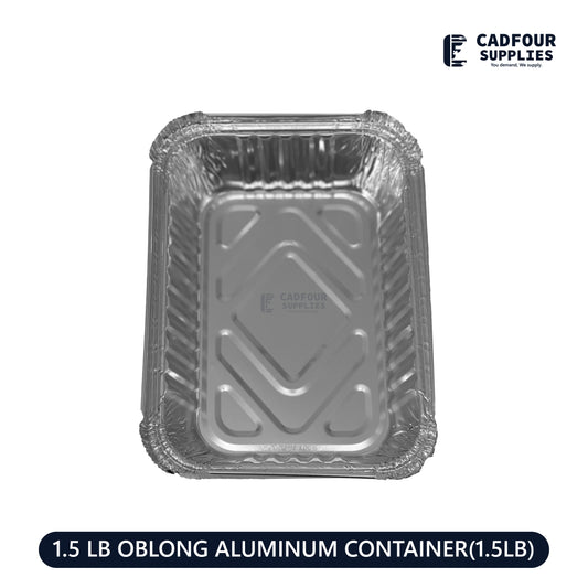 1 1/2 lb Deep Oblong Aluminum Foil Rectangle Containers PPP