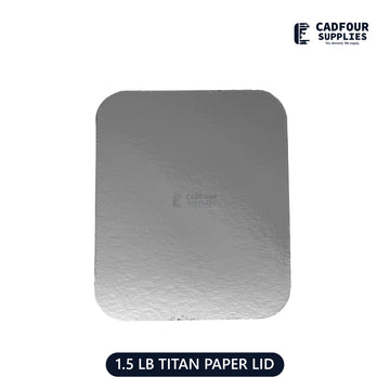 Paper Lid For 1 1/2 lb Deep Oblong Rectangle Aluminum Foil Containers Titan