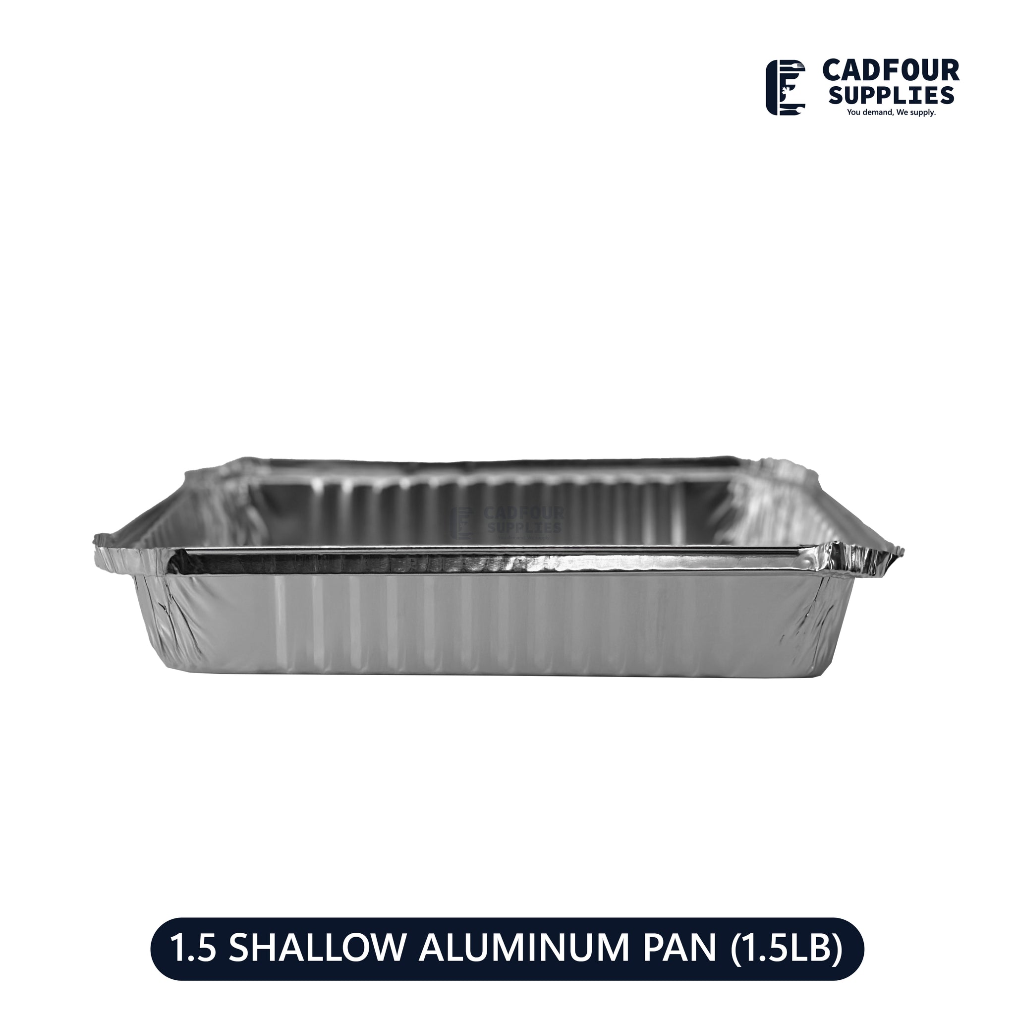 1 1/2 lb Shallow Oblong Aluminum Foil Rectangle Containers PPP
