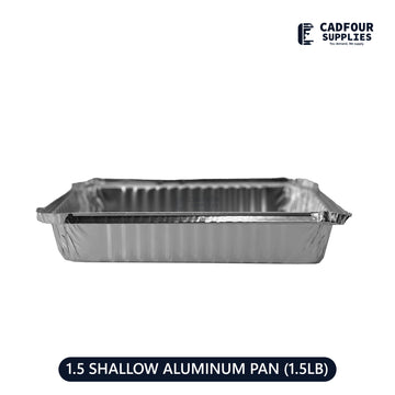 1 1/2 lb Shallow Oblong Aluminum Foil Rectangle Containers PPP
