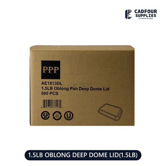 Plastic Dome Lid For 1 1/2 lb Deep Oblong Rectangle Aluminum Foil Containers PPP
