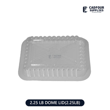 Plastic Dome Lid For 2 1/4 lb Oblong Rectangle Aluminum Foil Containers PPP