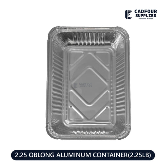 2 1/4 lb Oblong Aluminum Foil Rectangle Containers PPP