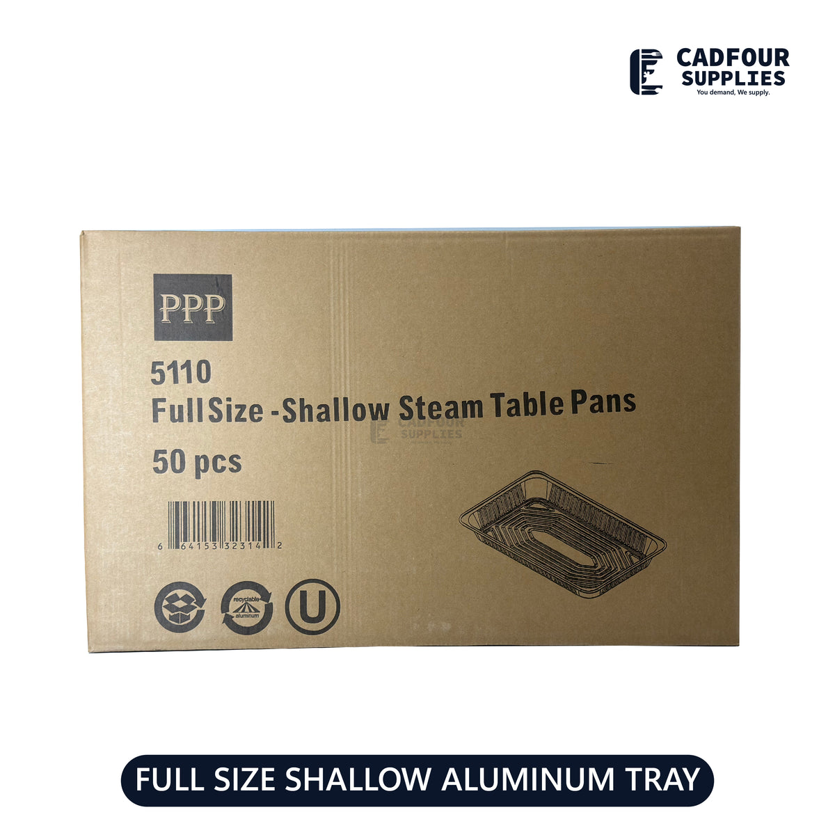 Shallow Pan Box Aluminum Tray Full Size Shallow Pans PPP