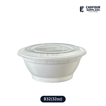 32oz Bowl  W/ Clear Lid – B32 PCM/PPP