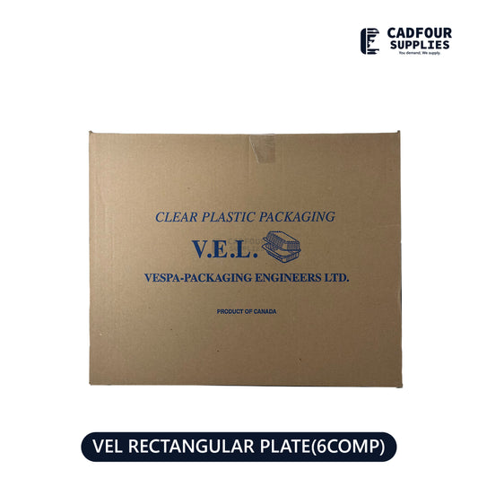 Rectangular Plastic Plate 6 Compartments VEL29