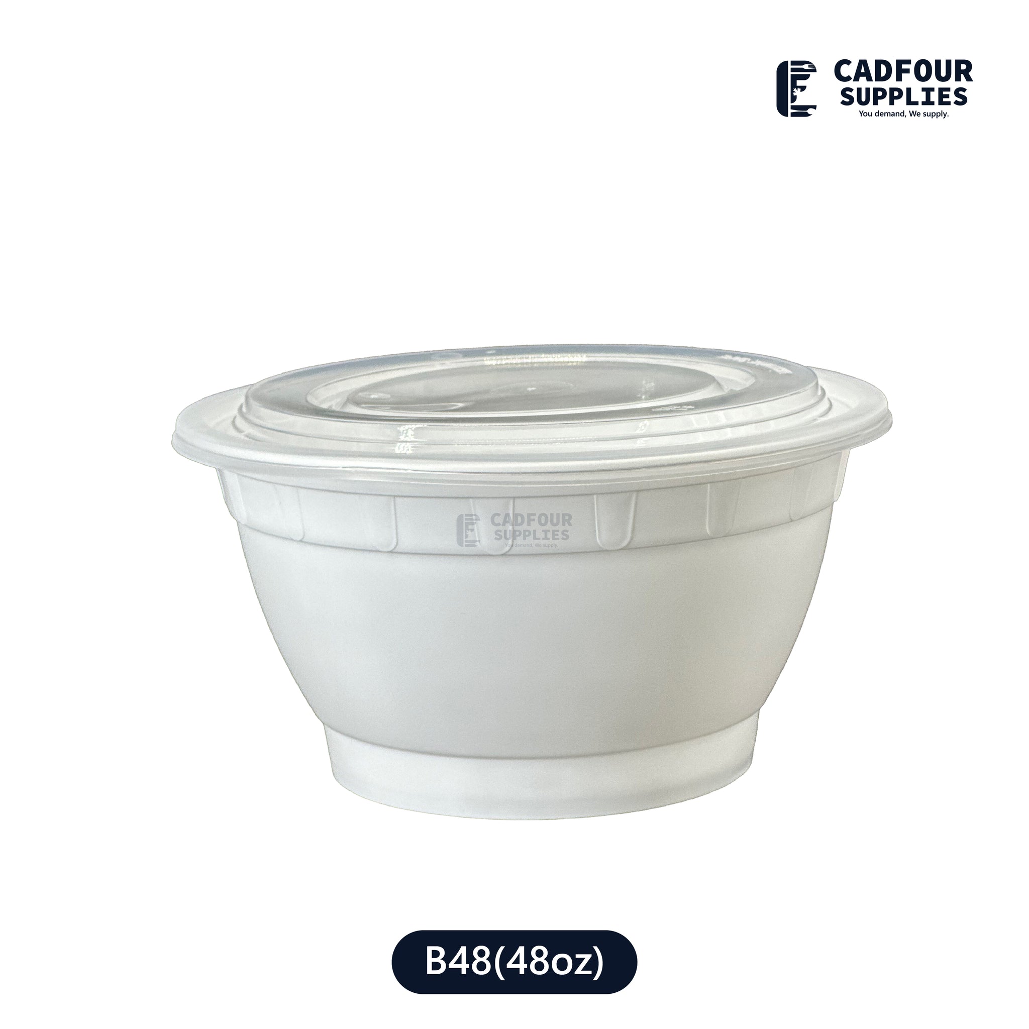 48oz Bowl  W/ Clear Lid – B48 PCM/PPP
