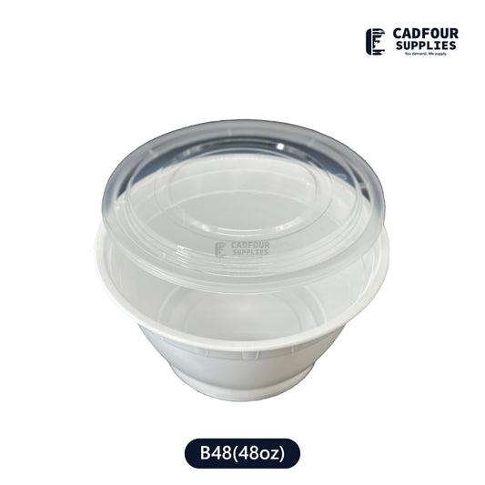 48oz Bowl  W/ Clear Lid – B48 PCM/PPP