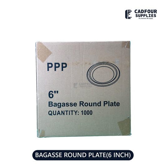 6" Baggasse Round Paper Plates
