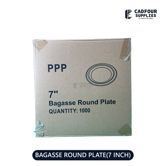 7" Baggasse Round Paper Plates