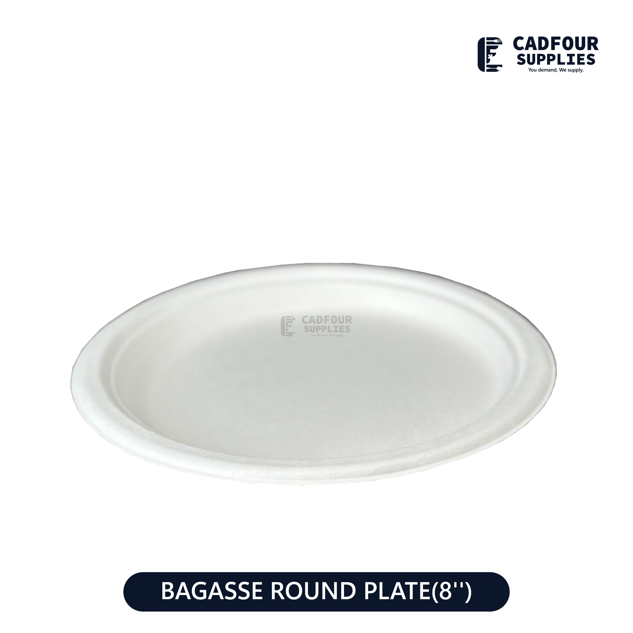 8" Baggasse Round Paper Plates
