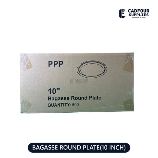 10" Baggasse Round Paper Plates