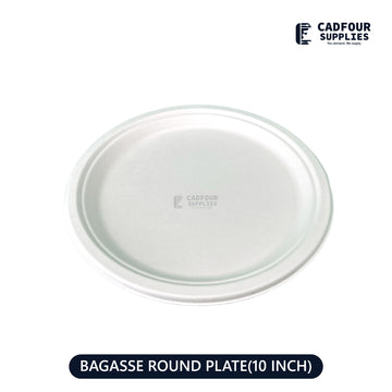 10" Baggasse Round Paper Plates