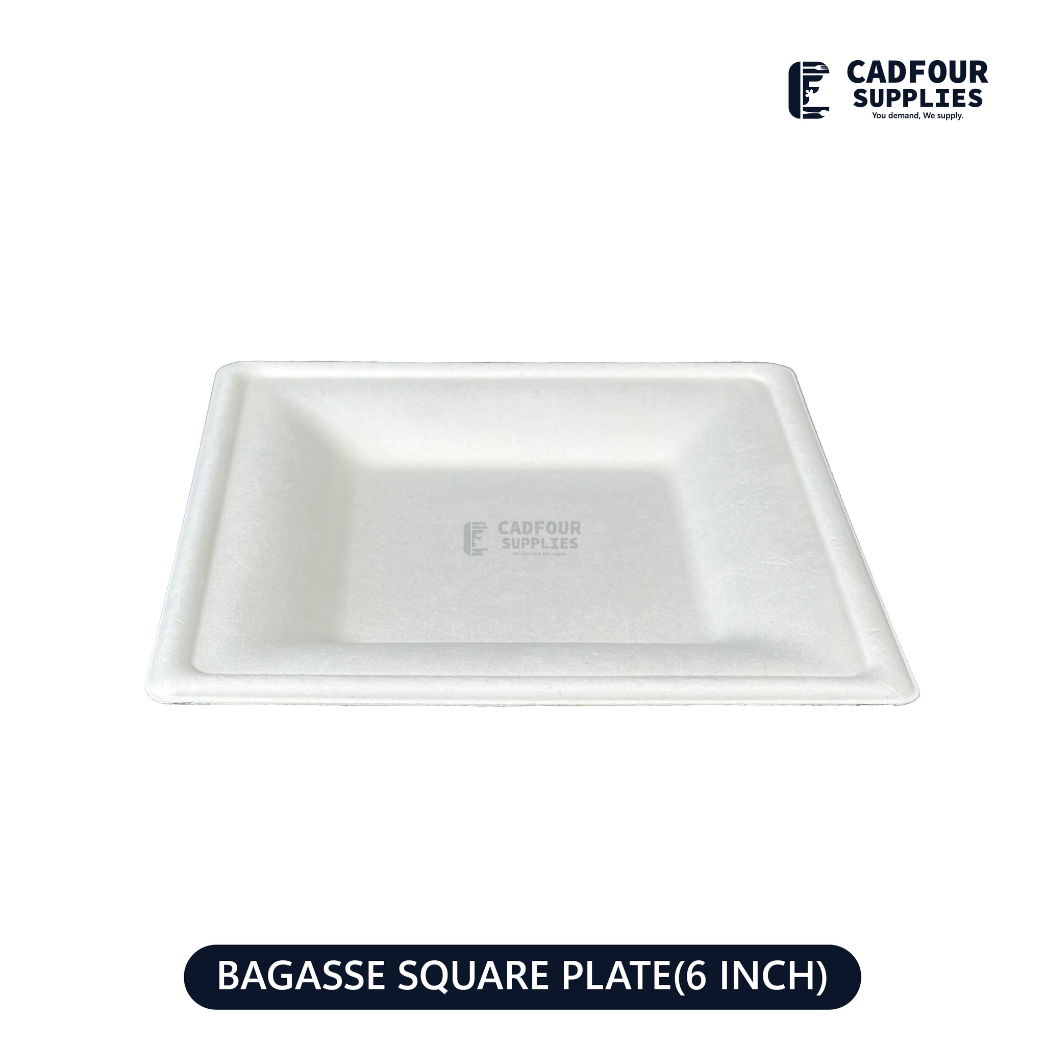 6" Baggasse Square Paper Plates