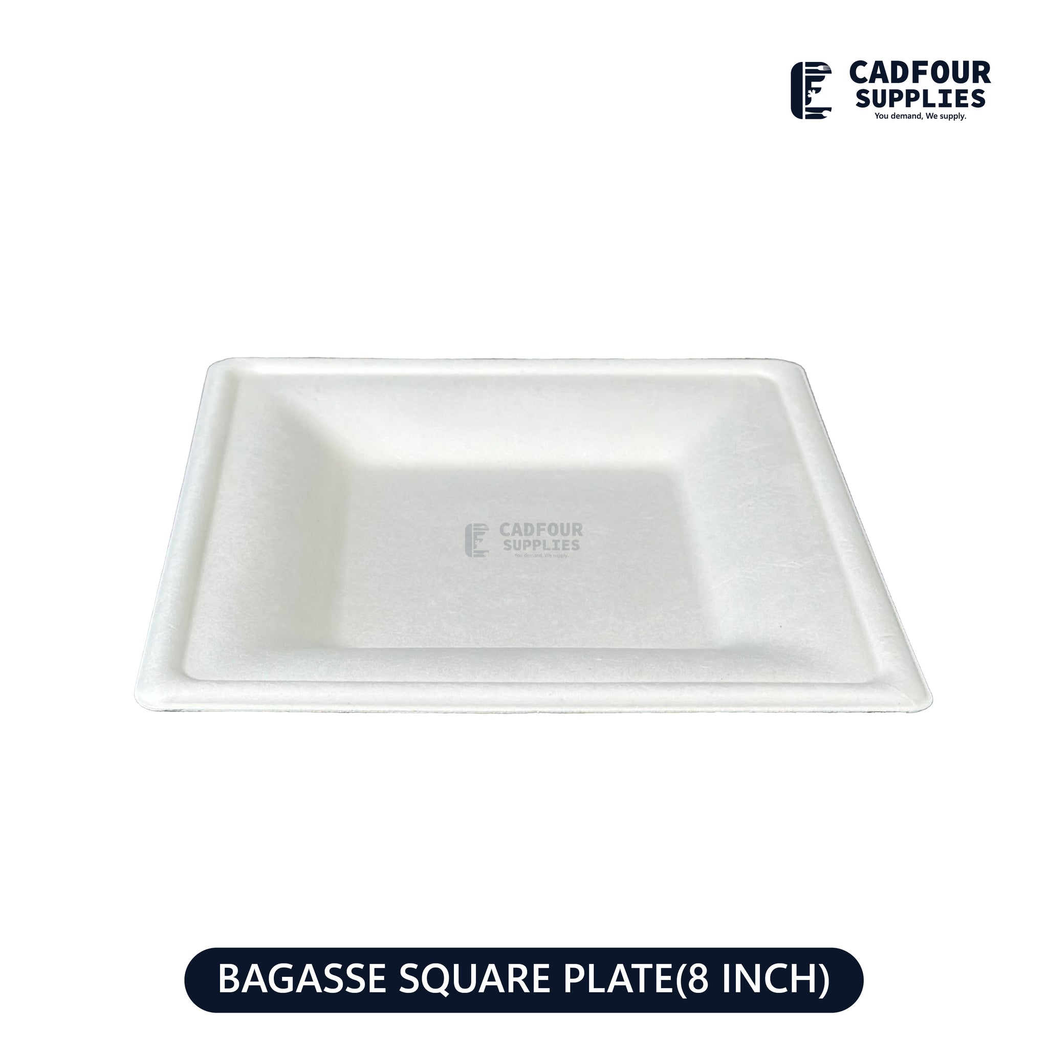 8" Baggasse Square Paper Plates