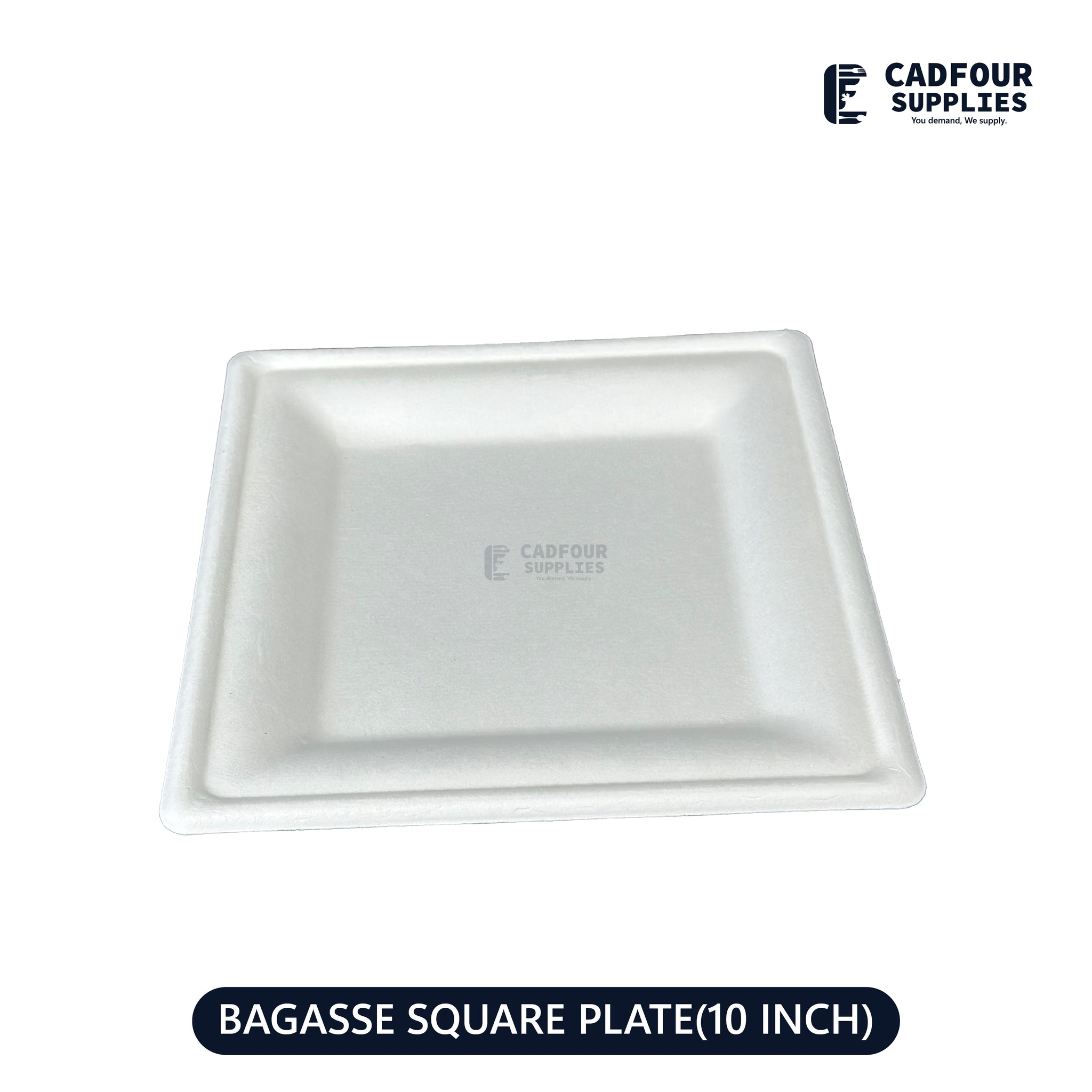 10" Baggasse Square Paper Plates