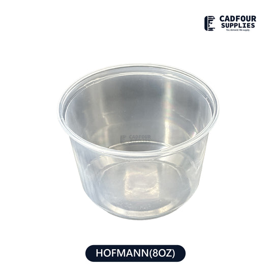 8oz Deli Plastic Clear Round  Containers- HOFMANN 8