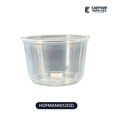 12oz Deli Plastic Clear Round  Containers- HOFMANN 12