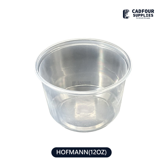 12oz Deli Plastic Clear Round  Containers- HOFMANN 12