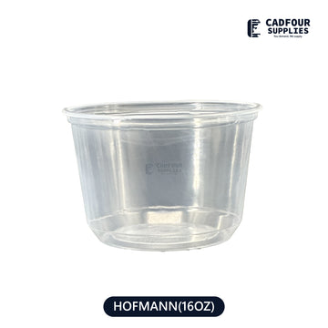 16oz Deli Plastic Clear Round  Containers- HOFMANN 16