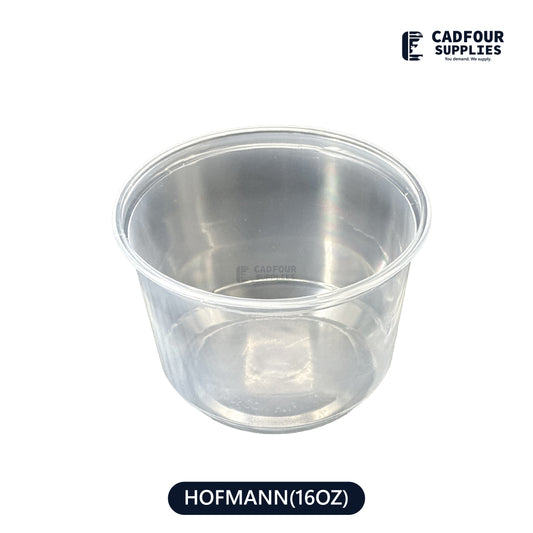 16oz Deli Plastic Clear Round  Containers- HOFMANN 16