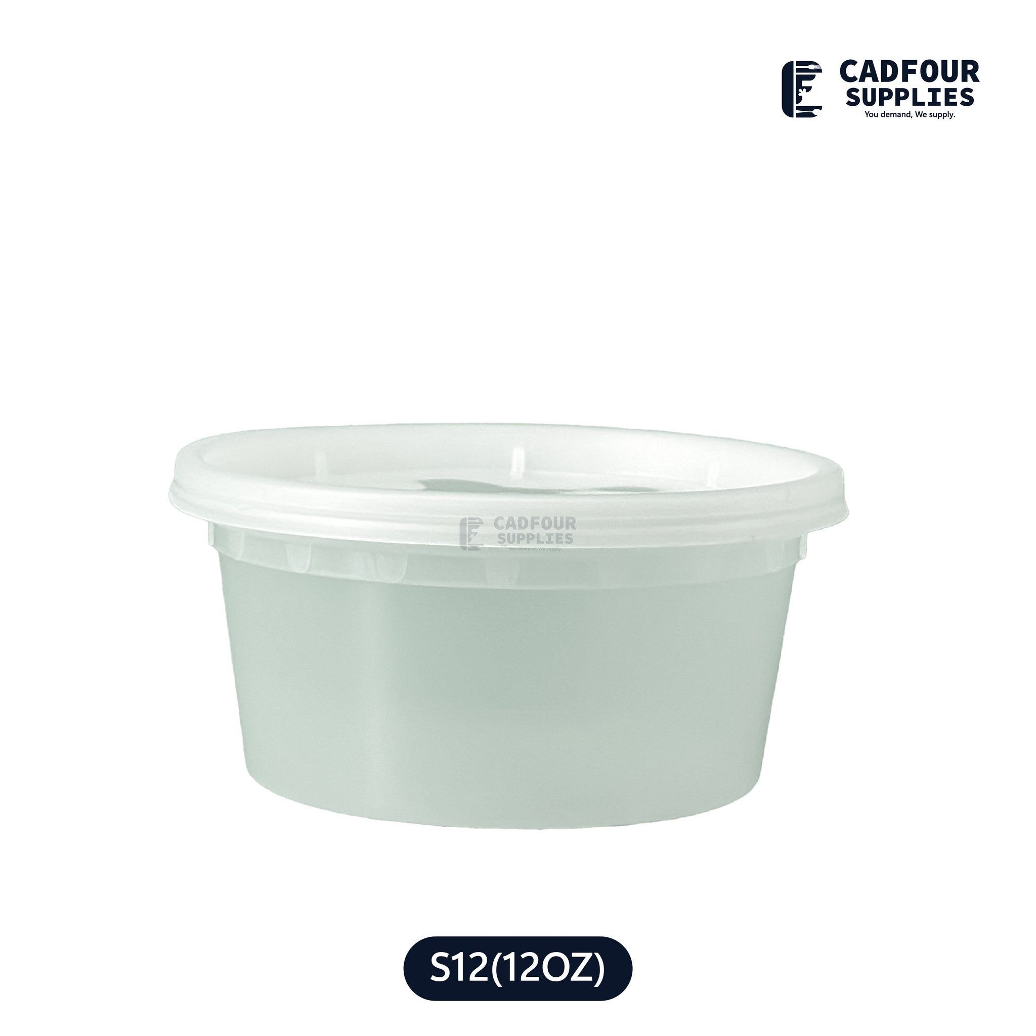 12oz Deli Plastic Clear Round Containers W/Clear Lids- S12