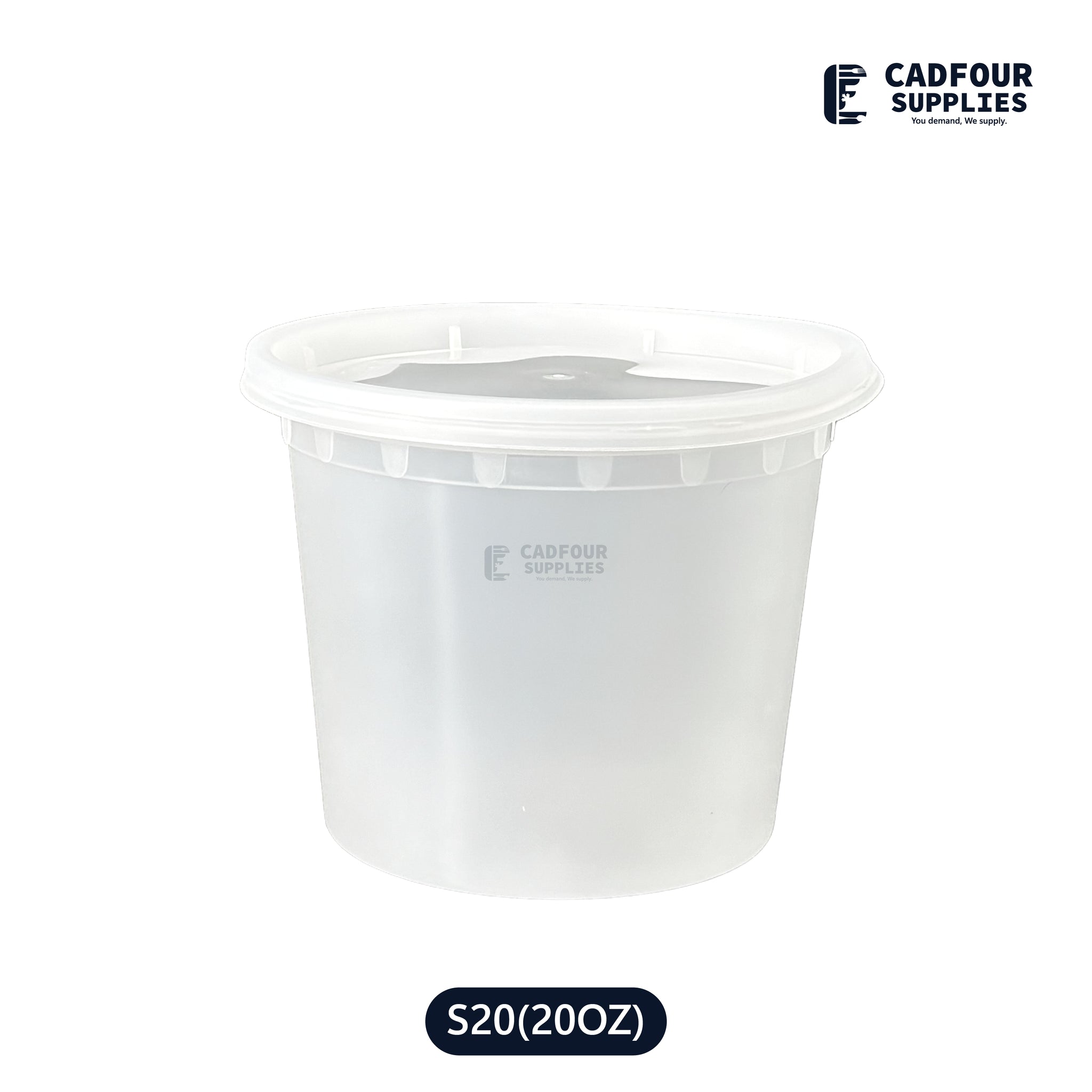 20oz Deli Plastic Clear Round Containers W/Clear Lids - S20