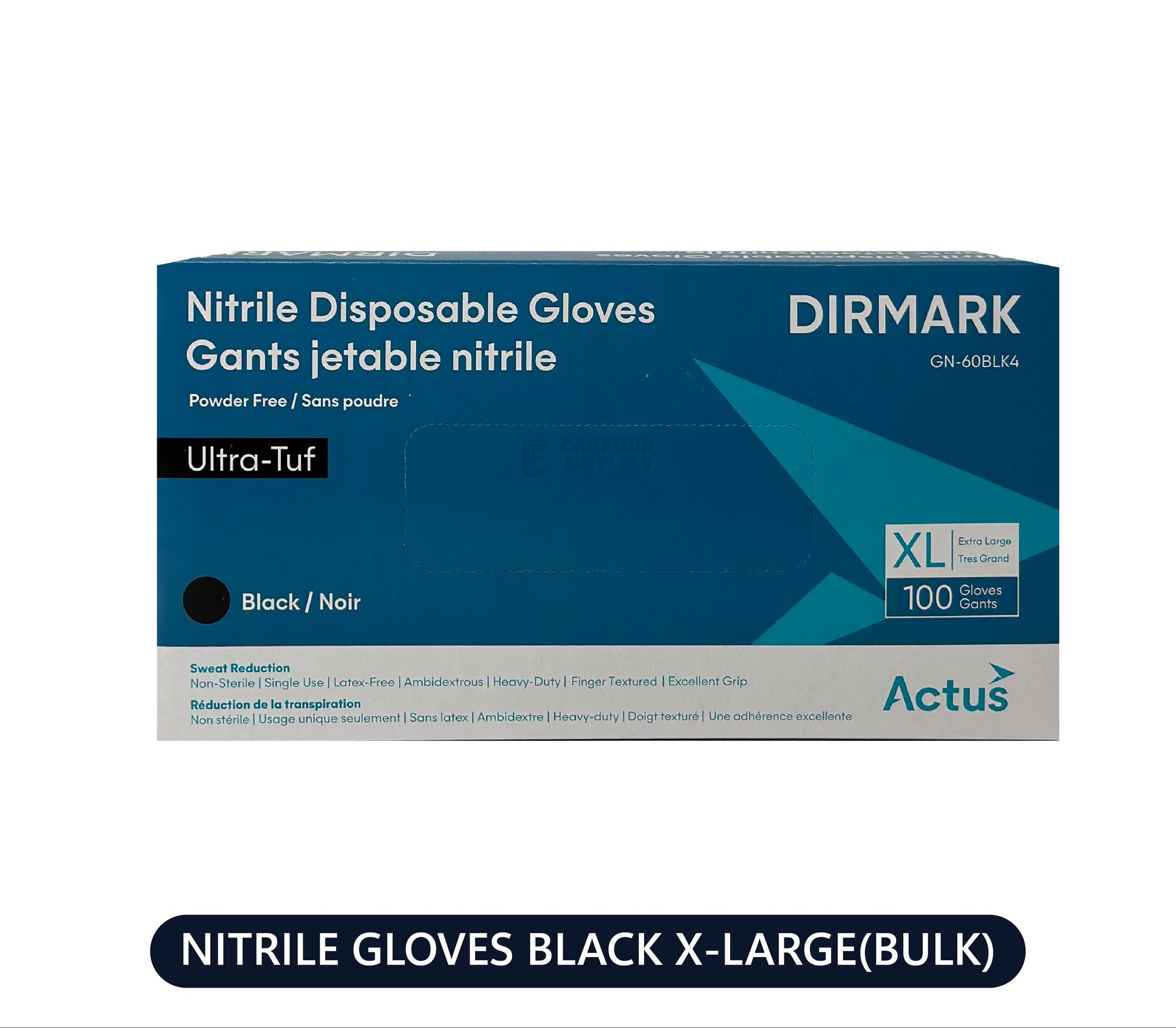 Nitrile Gloves Black Extra Large Heavy Duty Box
