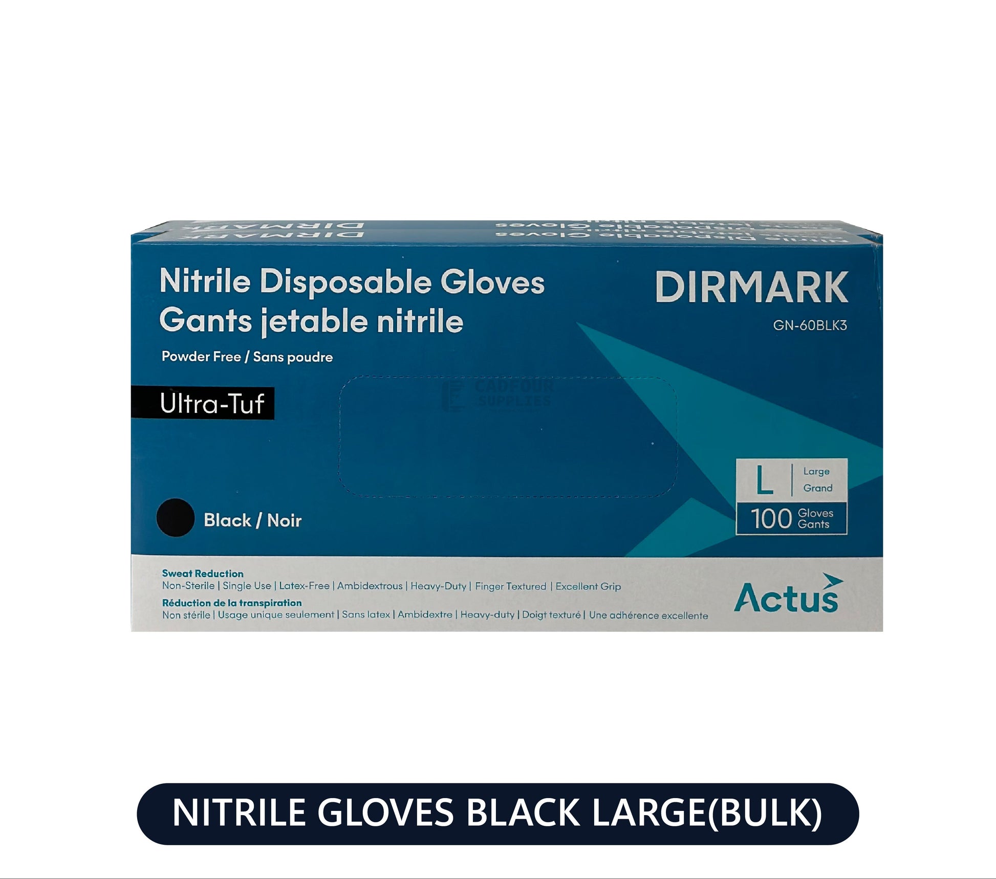 Nitrile Gloves Black Extra Large Heavy Duty Box