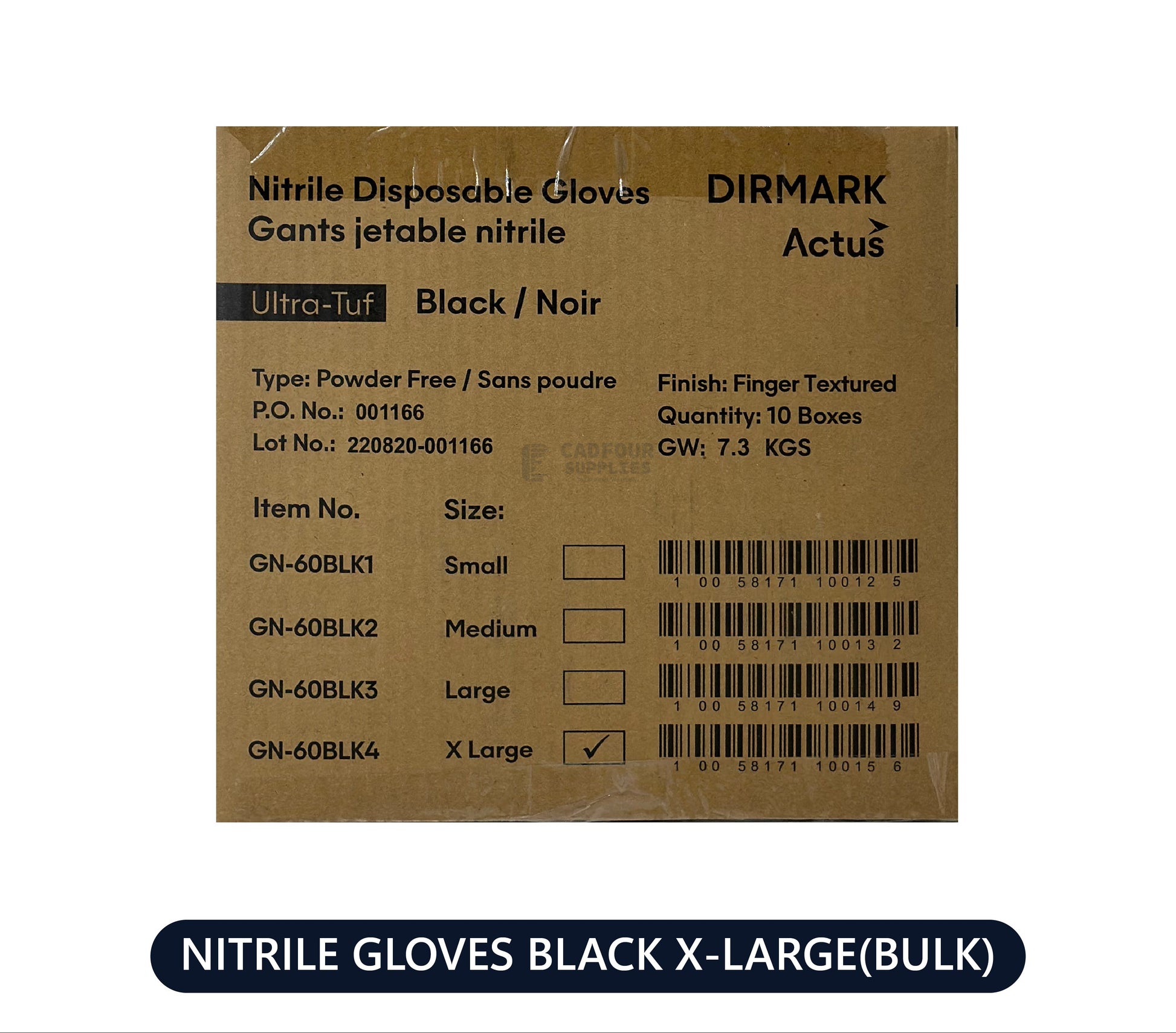 Nitrile Gloves Black Extra Large Heavy Duty Box