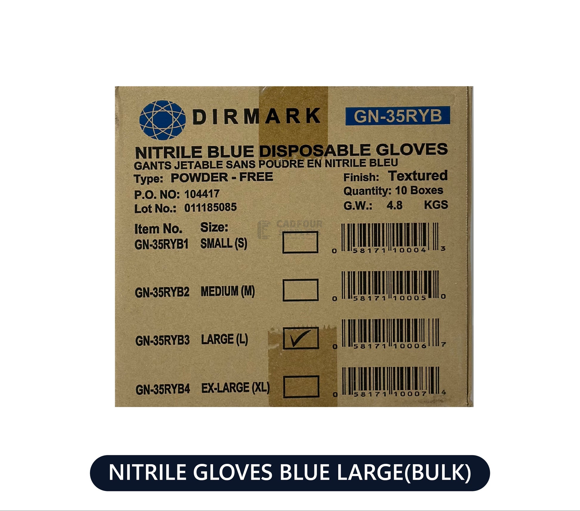Nitrile Gloves Blue Large Box 