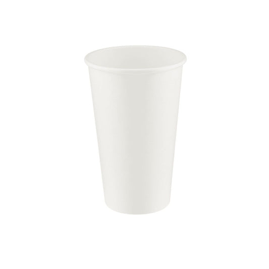 COFFEE PAPER CUP SINGLE WALL WHITE 16OZ-50X20PK