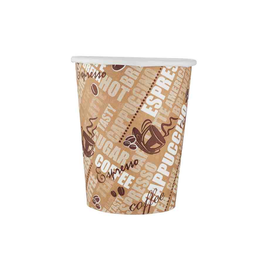 Coffee Paper Cup Single Wall 8Oz Printed-50X20P Hotpack