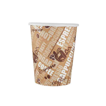 Coffee Paper Cup Single Wall 8Oz Printed-50X20P Hotpack