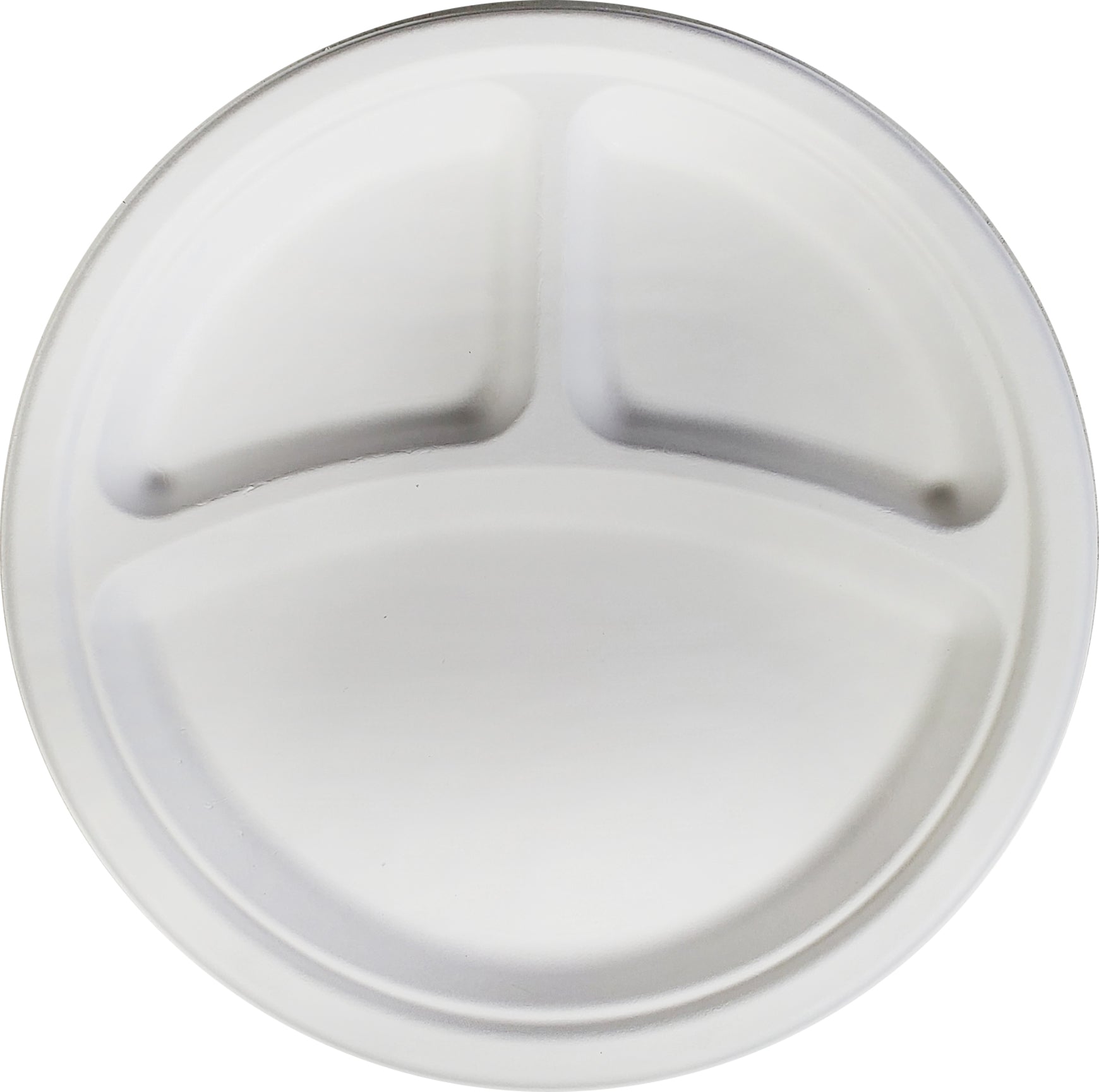 10" Baggasse Round Paper Plates 3 Compartments