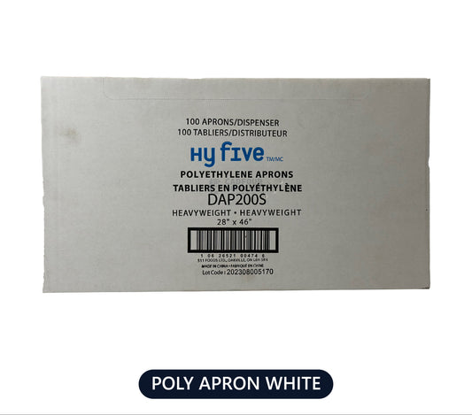 Poly Aprons 28x46 100ct-Hyfive
