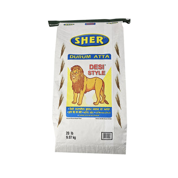 Sher Durum Atta Desi Style 20 lb Whole Wheat Flour