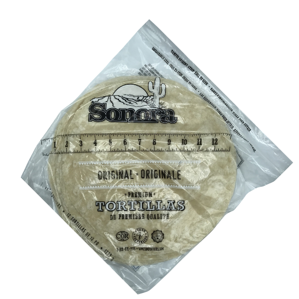 Sonora premium flour tortillas food service case for restaurants