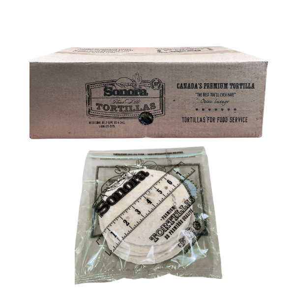 Sonora premium flour tortillas food service case for restaurants