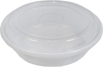 12oz Round Heavy Duty White Plastic Container+Lid 150ct-RO12WCS150