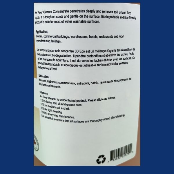 A+ Floor Cleaner box 4x4L bulk packaging