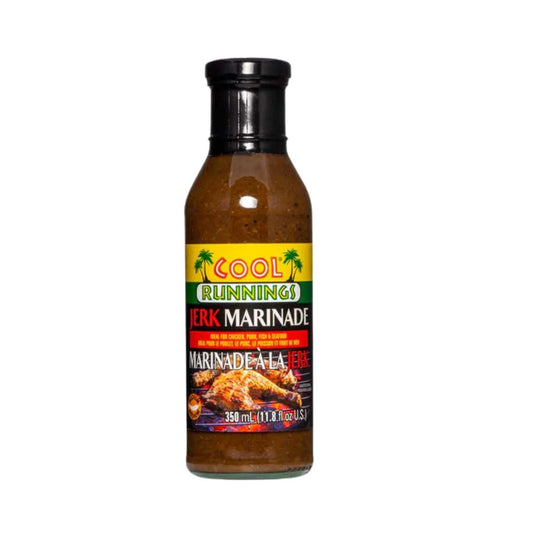 350 ml bottle of Cool Runnings Jerk Marinade for authentic Caribbean flavoring