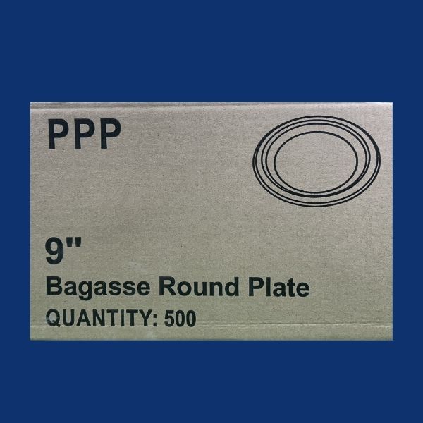 Bagasse round plates bulk packaging 500 pcs